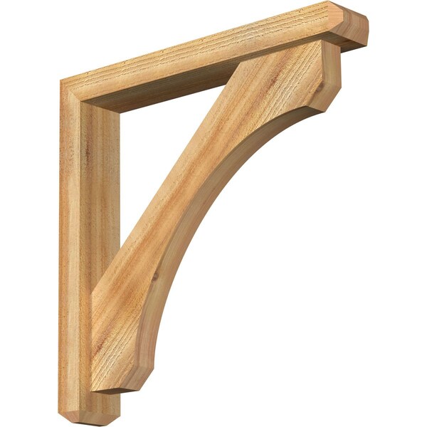 Ekena Millwork Legacy Craftsman Rough Sawn Bracket w/ Offset Brace, Western Red Cedar, 4"W x 24"D x 24"H BKT0402X24X24LEC04RWR - main